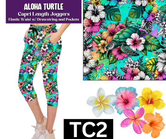 Aloha Turtle Jogger Capri
