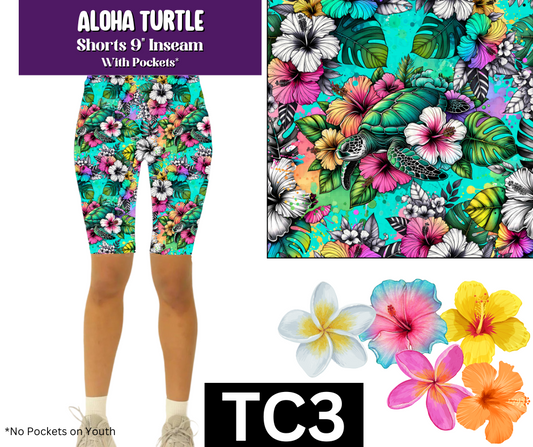 Aloha Turtle Jamaica Shorts w/ Pockets