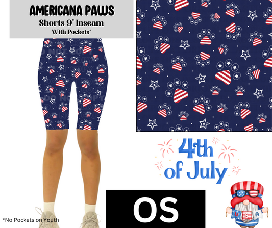 Americana Paws Jamaica Shorts w/ Pockets