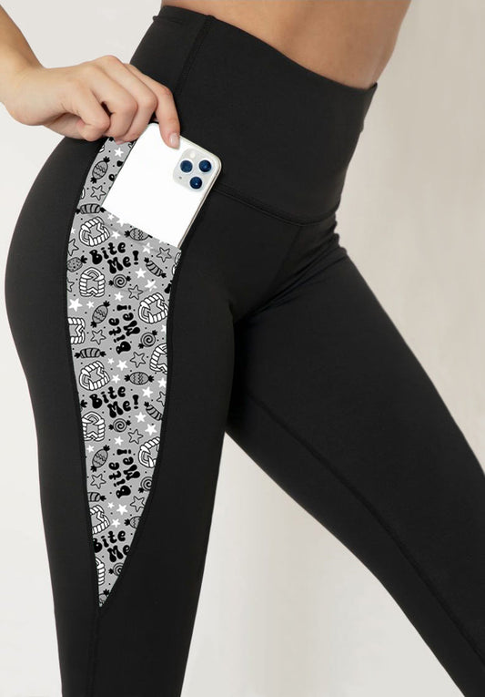 RTS - Bite Me Leggings w/ Triangle Sport Pockets
