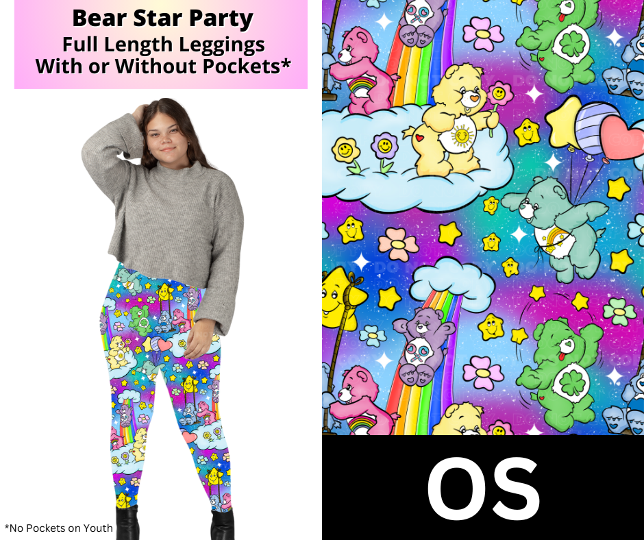 Bear Star Party Full Length Leggings w/ Pockets