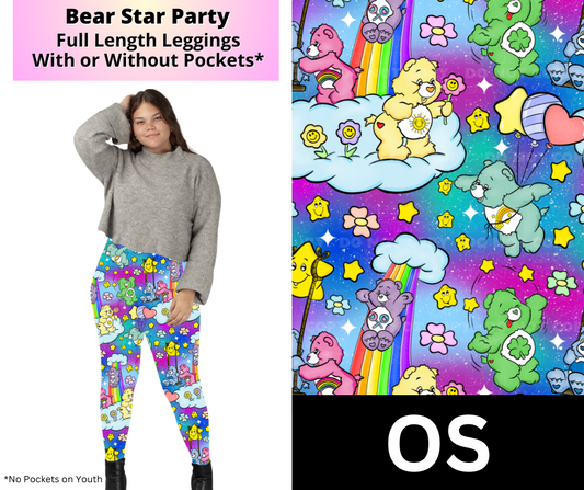 Bear Star Party Full Length Leggings w/ Pockets