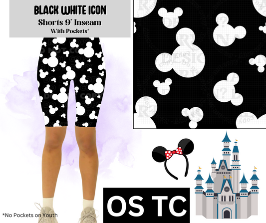 Black White Icon Jamaica Shorts w/ Pockets