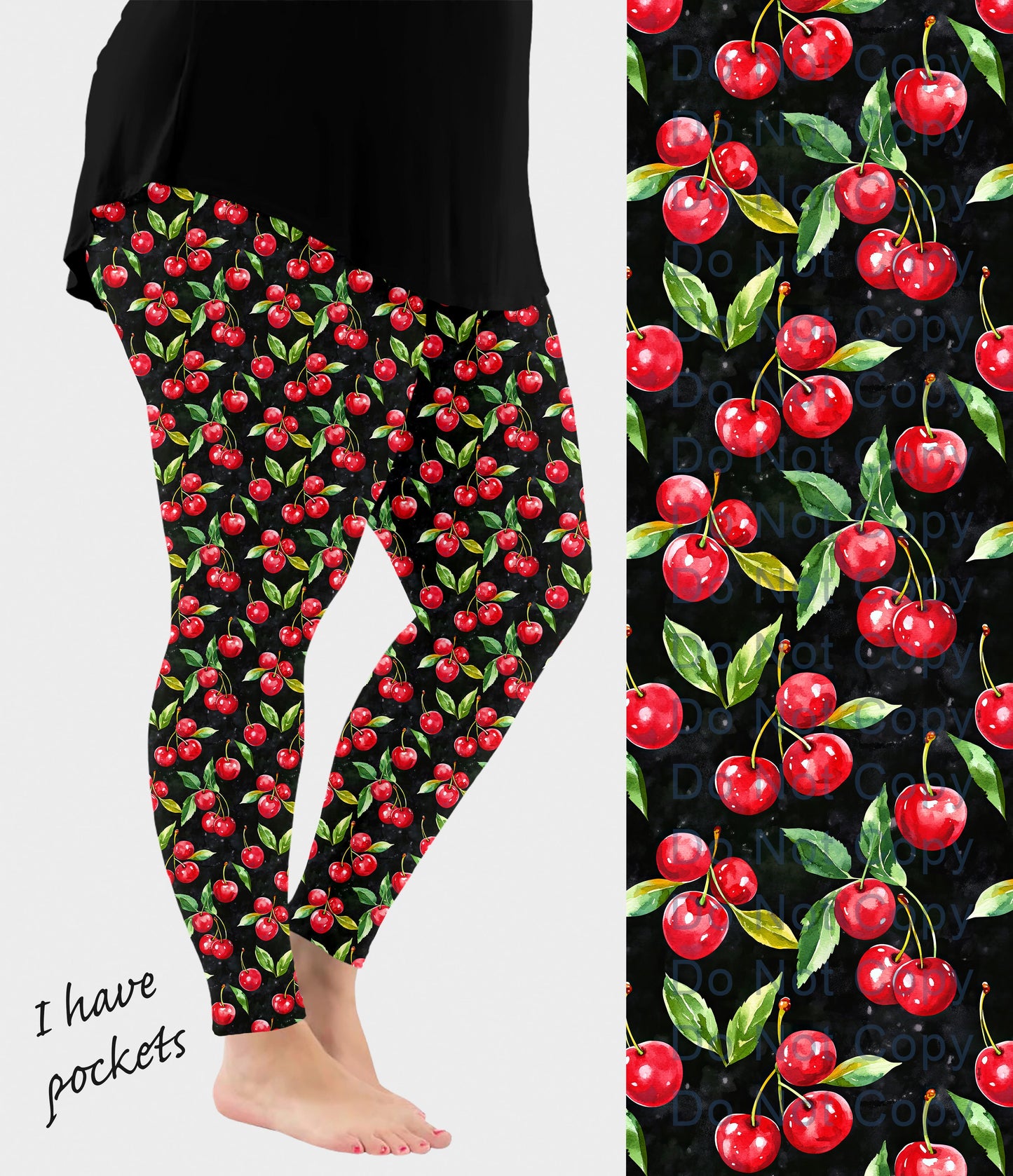 RTS - Cherry Leggings w/ Pockets