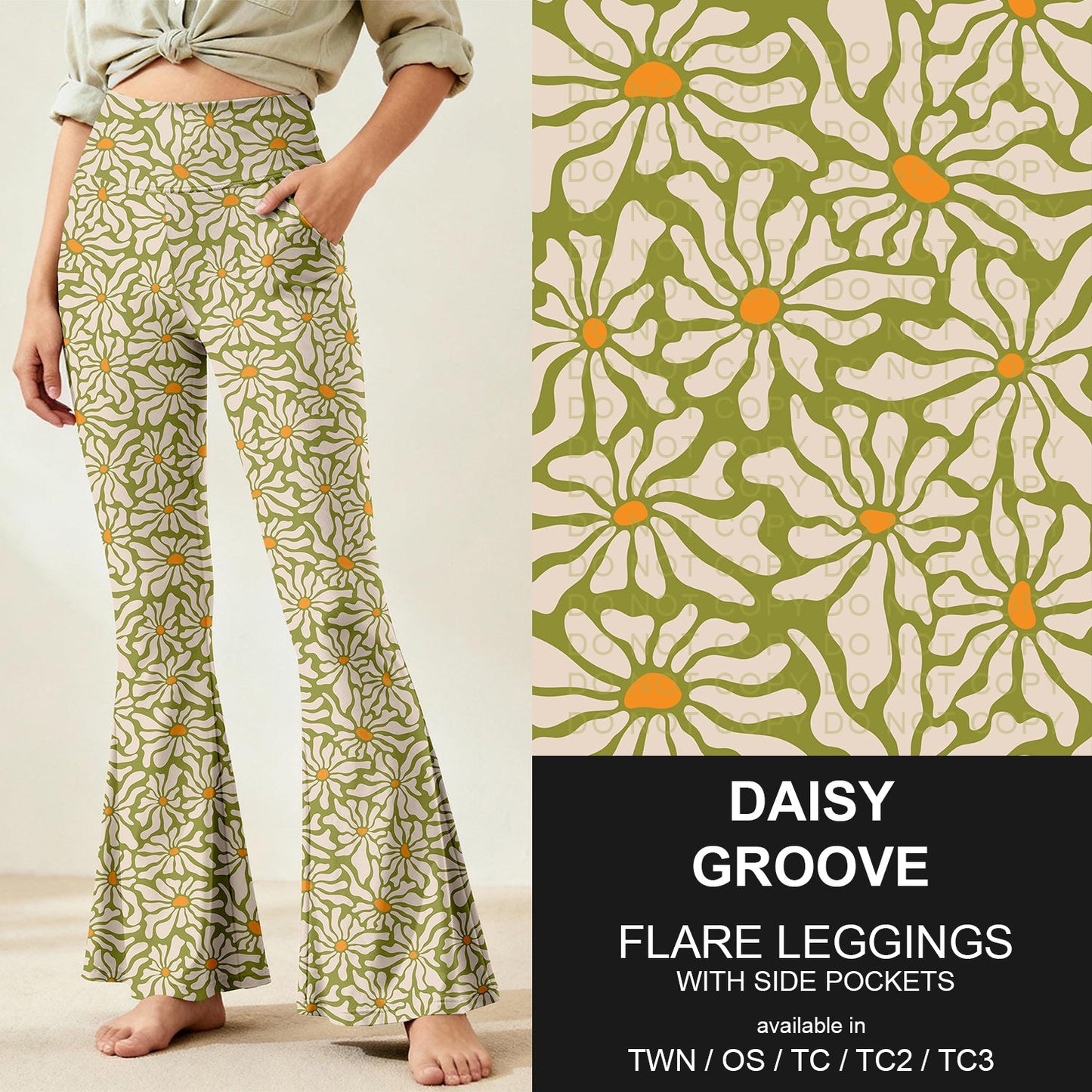 B259 - Preorder Daisy Groove Flare Leggings (Closes 11/07. ETA: mid Jan.)