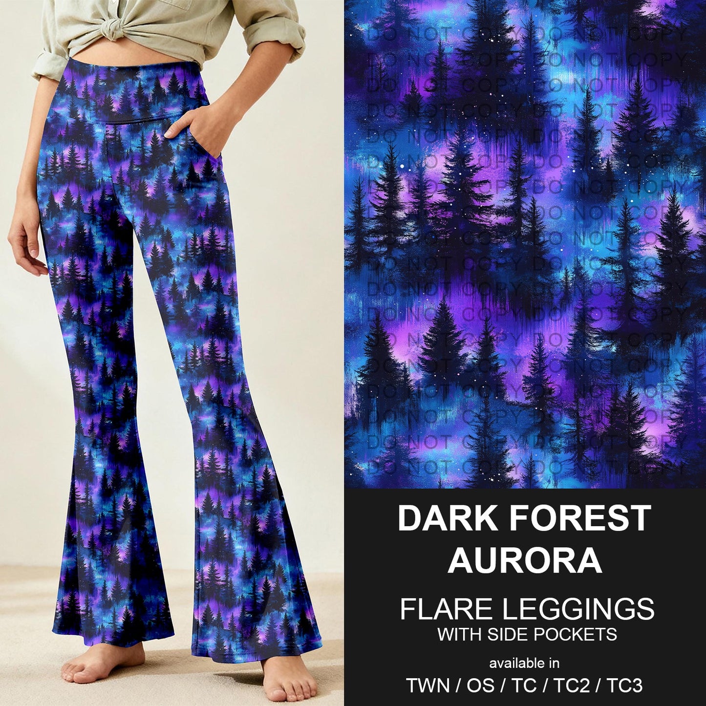 B259 - Preorder Dark Forest Aurora Flare Leggings (Closes 11/07. ETA: mid Jan.)