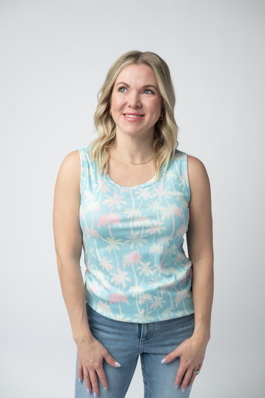 IN STOCK Ava Tank - Aqua Palm FINAL SALE
