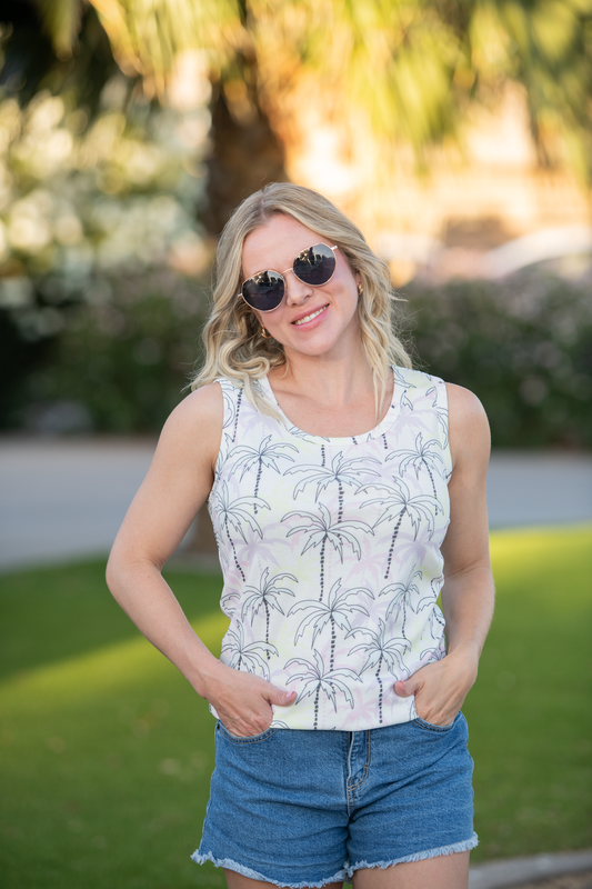 IN STOCK Ava Tank - Neon Palm FINAL SALE