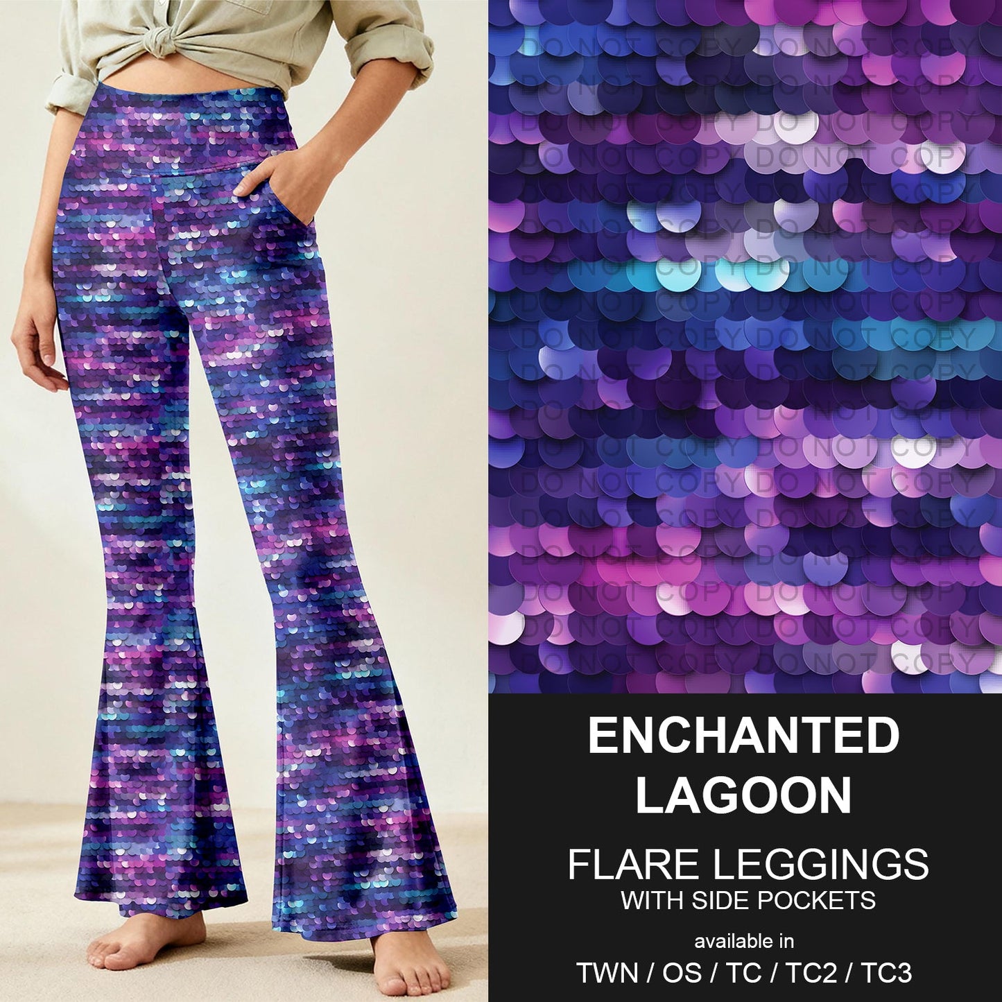 B259 - Preorder Enchanted Lagoon Flare Leggings (Closes 11/07. ETA: mid Jan.)