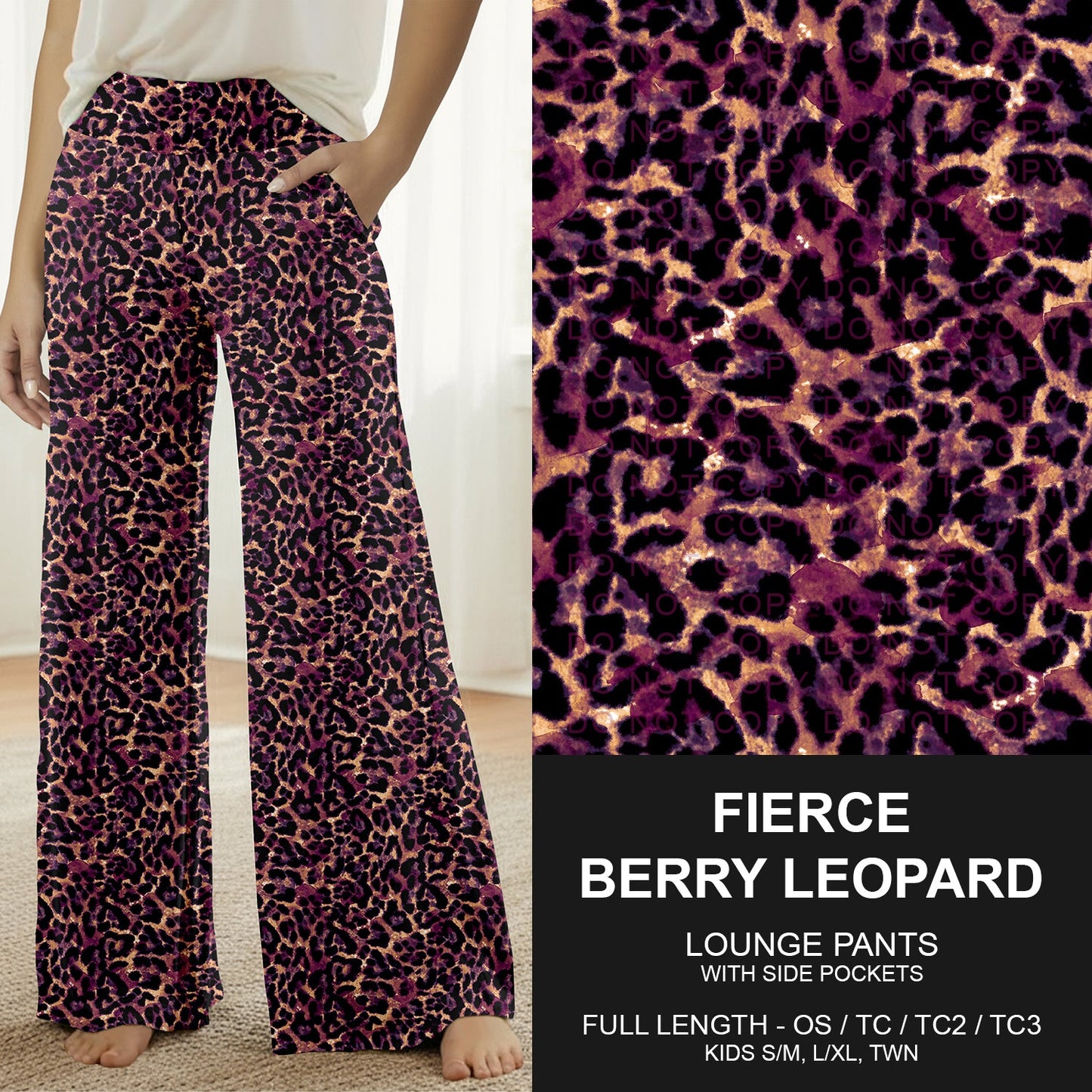 B260 - Preorder Fierce Berry Leopard Lounge Pants (Closes 11/09. ETA mid Jan.)
