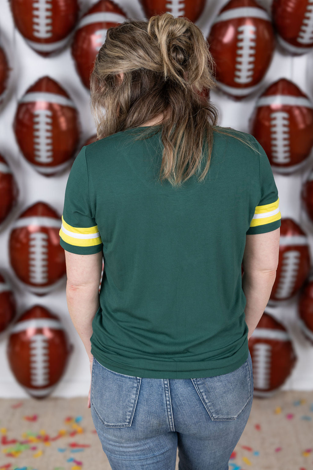 IN STOCK GameDay Tessa Short Sleeve Top - Green Bay FINAL SALE