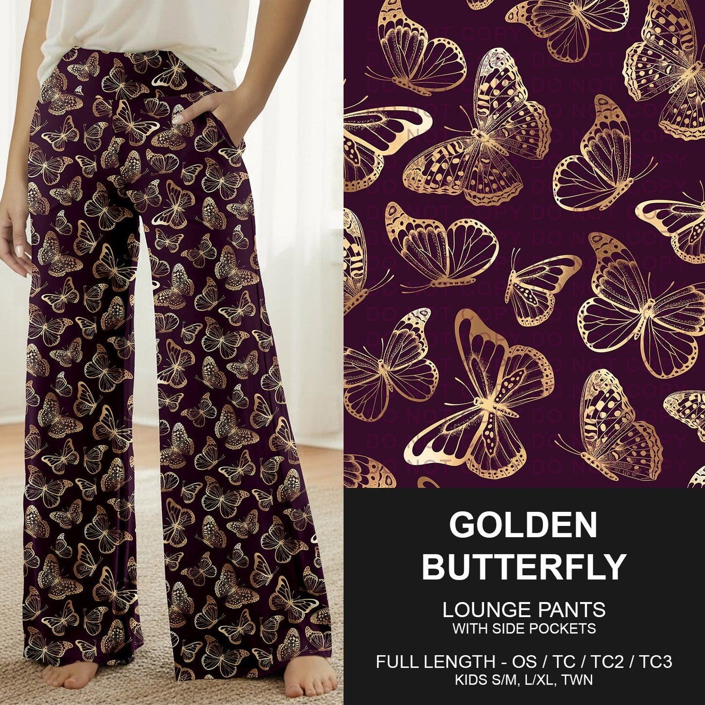 B260 - Preorder Golden Butterfly Lounge Pants (Closes 11/09. ETA mid Jan.)