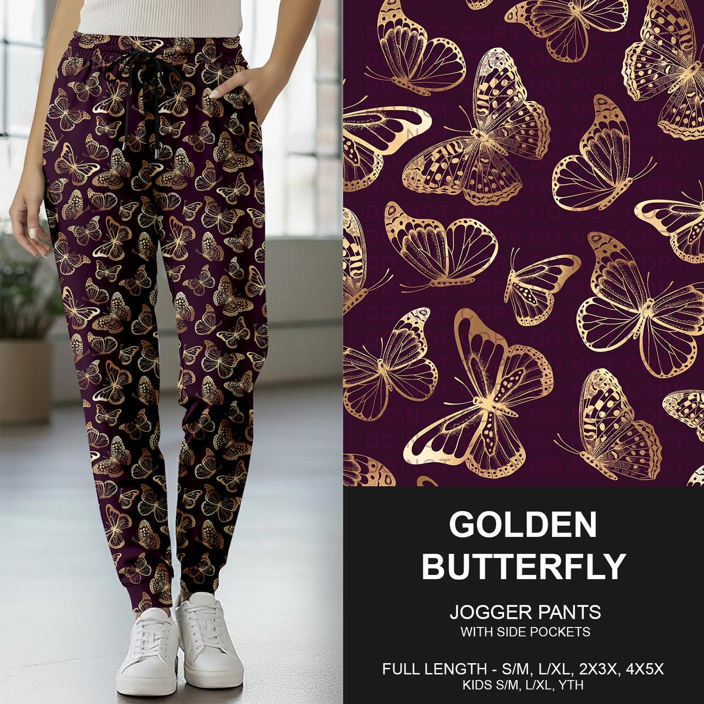 B260 - Preorder Golden Butterfly Joggers (Closes 11/09. ETA mid Jan.)