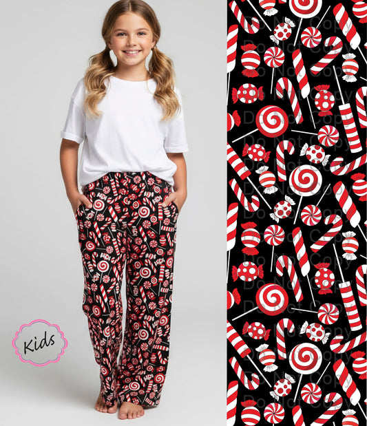 RTS - Kids Peppermint Treats Lounge Pants w/ Pockets