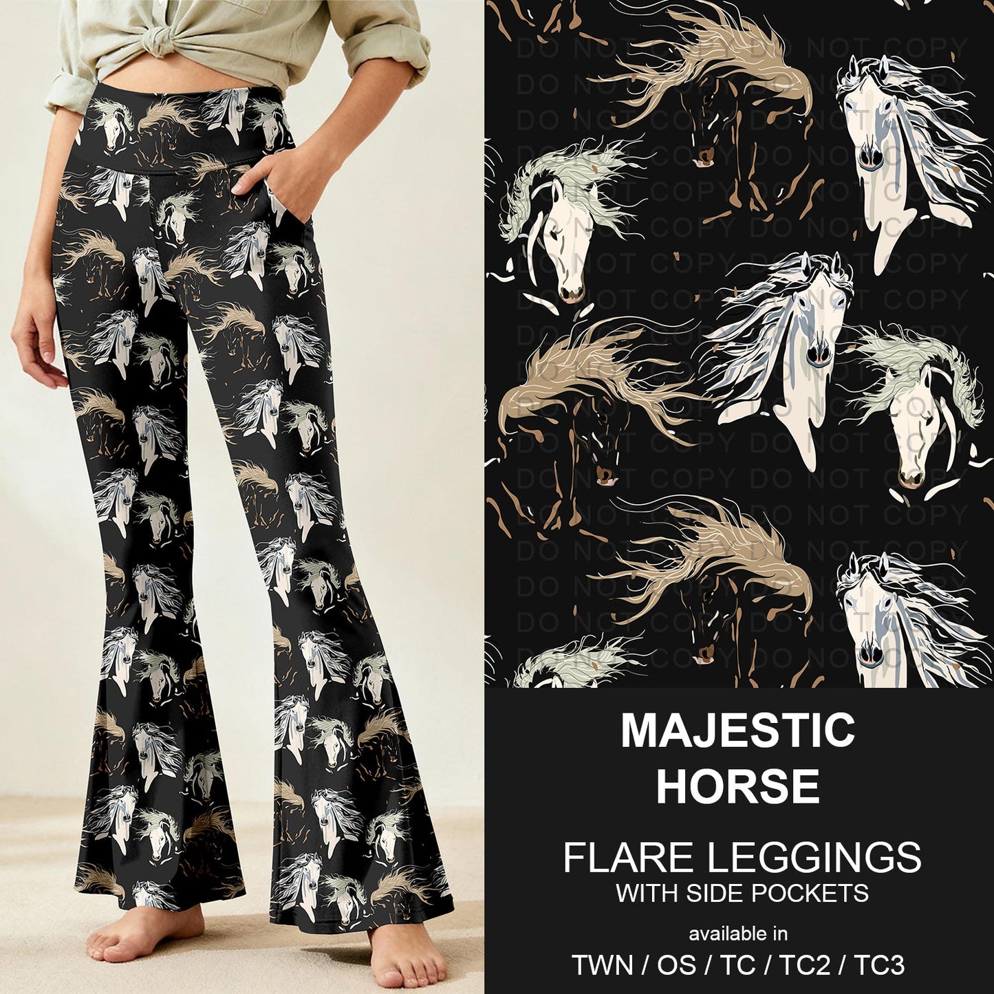 B259 - Preorder Majestic Horse Flare Leggings (Closes 11/07. ETA: mid Jan.)