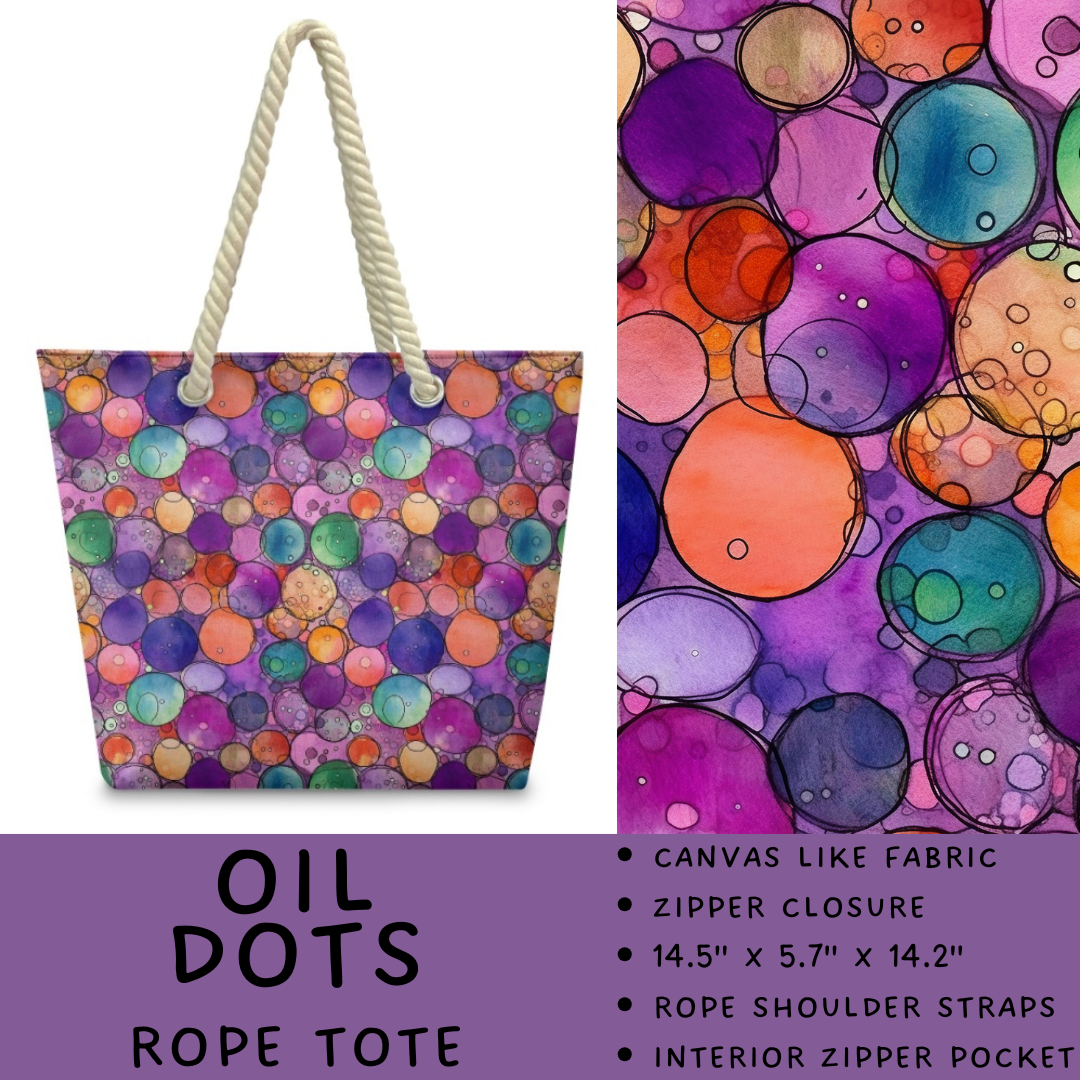 Batch #447 - The Rope Tote - Closes 11/13 - ETA late Dec - Oil Dots Rope Tote