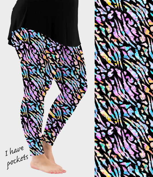 RTS - Pastel Animal Print Leggings w/ Pockets