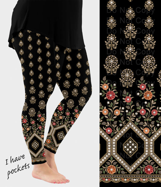 RTS - Pretty Lace Border Leggings w/ Pockets