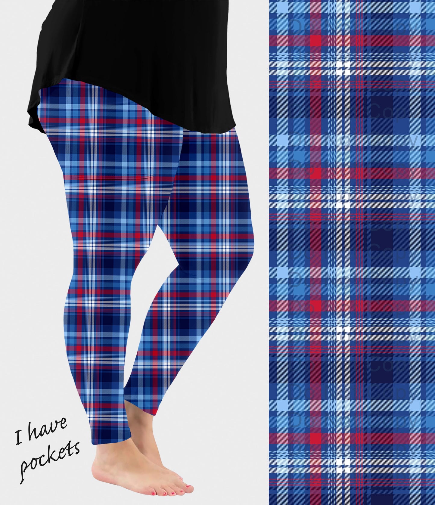 RTS - RWB Plaid Leggings w/ Pockets