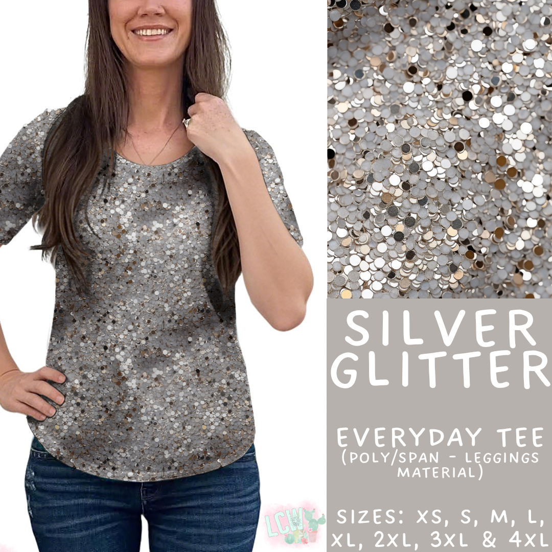 Batch #446 - New Year's Eve 2 - Closes 11/5 - ETA mid Dec - Silver Glitter Everyday Tee