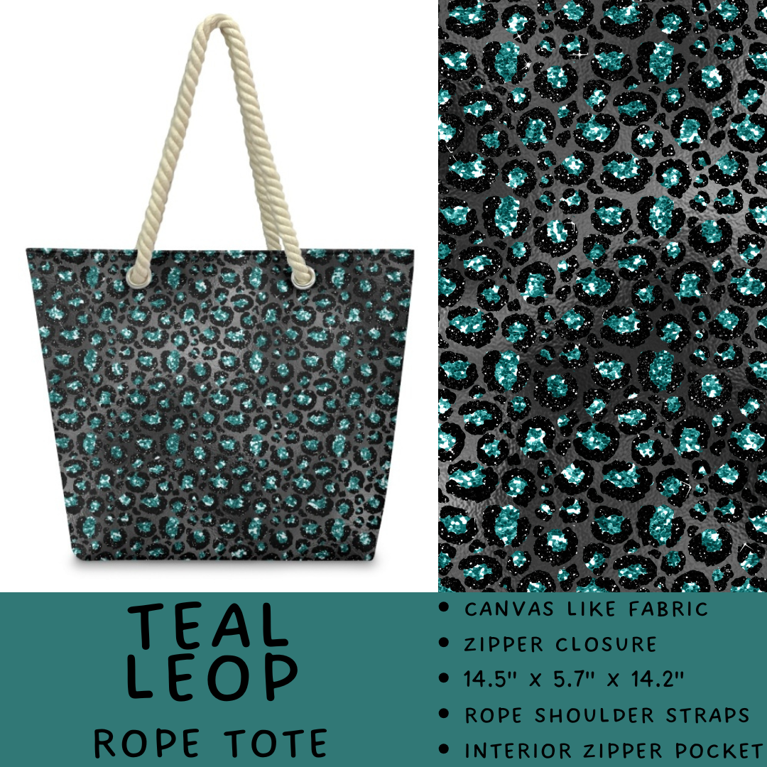 Batch #447 - The Rope Tote - Closes 11/13 - ETA late Dec - Teal Leop Rope Tote