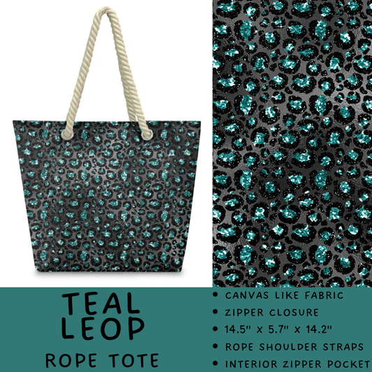 Batch #447 - The Rope Tote - Closes 11/13 - ETA late Dec - Teal Leop Rope Tote