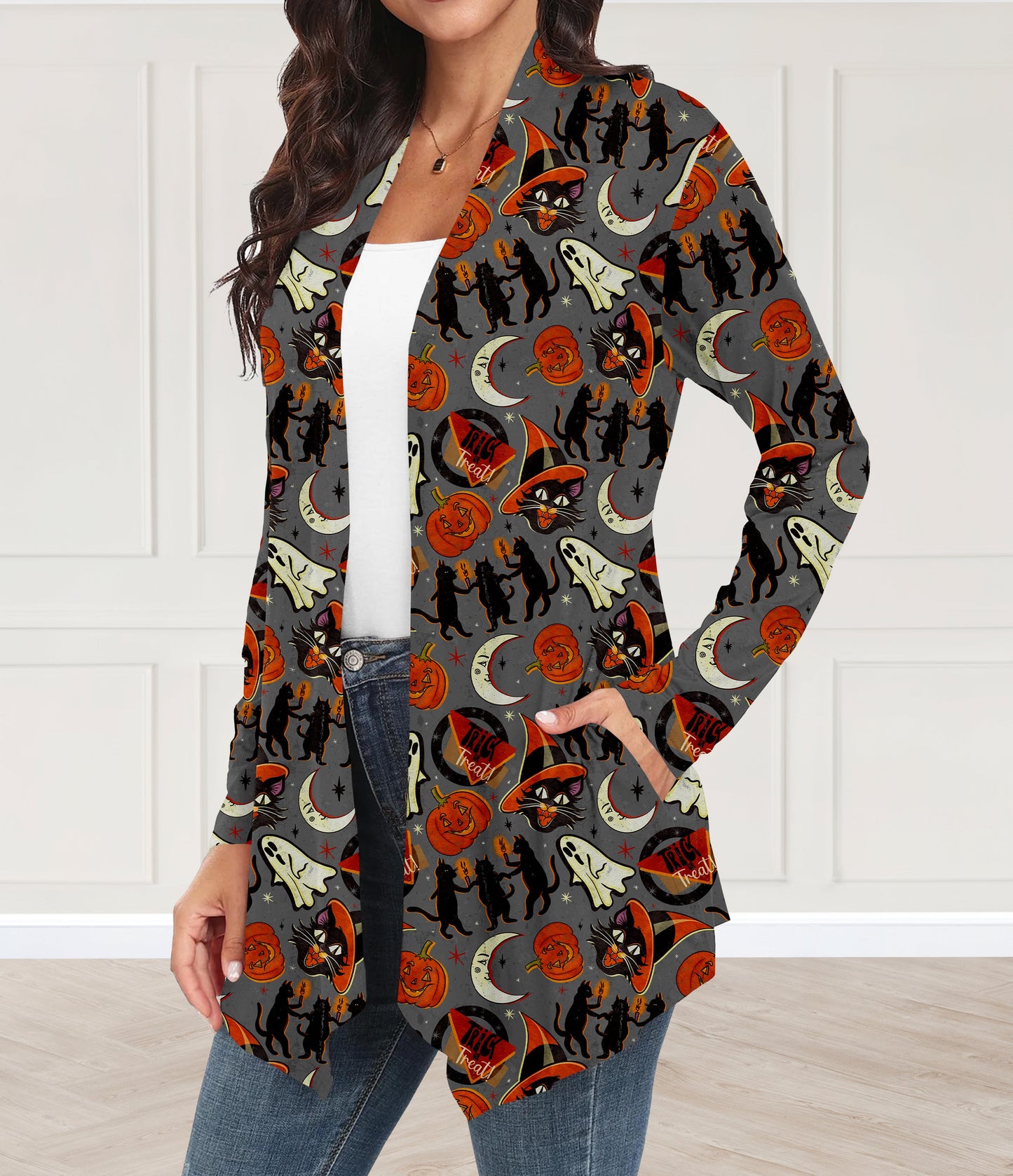 RTS - Vintage Trick or Treat Cardigan w/ Pockets
