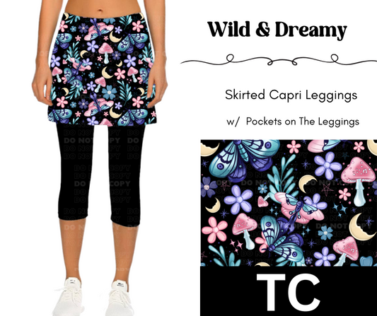Wild & Dreamy Skirted Capri Length Leggings w/ Pockets