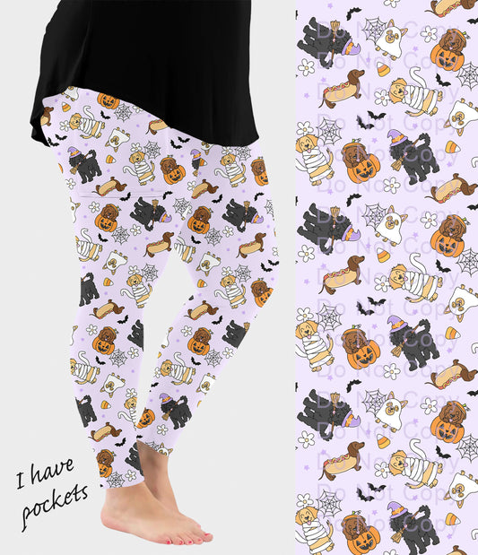RTS - Halloween Dogs Leggings w/ Pockets