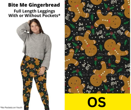 Bite Me Gingerbread Full Length Leggings w/ Pockets