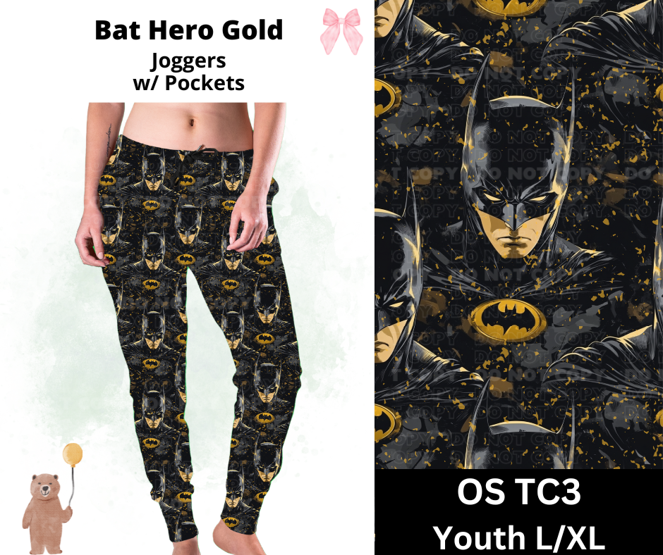 Bat Hero Gold Joggers
