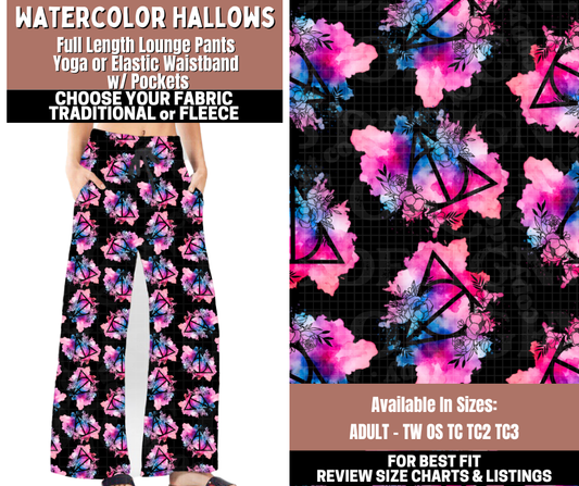Preorder! Closes 11/3. ETA Jan. Watercolor Hallows Lounge Pants Choose Fleece or Traditional