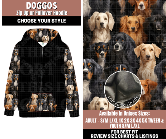 Preorder! Closes 11/3. ETA Jan. Doggos Zip-Up or Pullover Hoodie