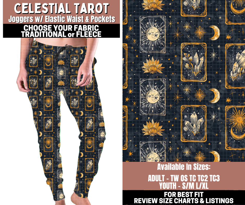 Preorder! Closes 11/3. ETA Jan. Celestial Tarot Joggers Choose Fleece or Traditional