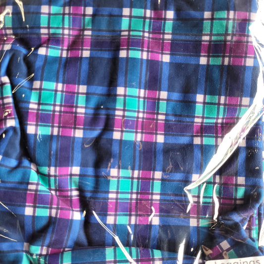 Blue green purple plaid one size leggings