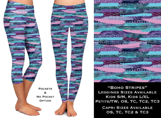 Boho Stripes - Leggings & Capris
