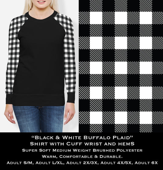 Black & White Buffalo Plaid - Cozy Comfort Sweatshirt