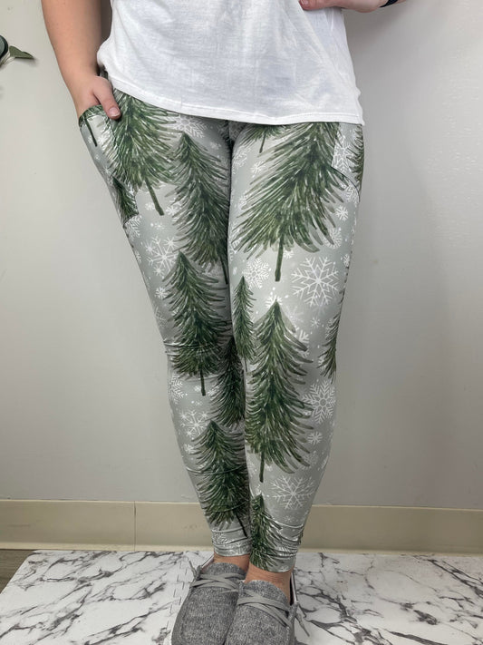 Winter Tree Leggings w/ Pockets