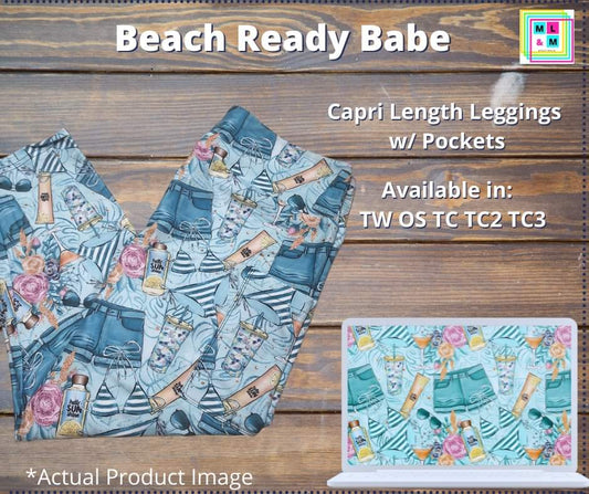 Beach Ready Babe Capri Leggings w/ Pockets by ML&M