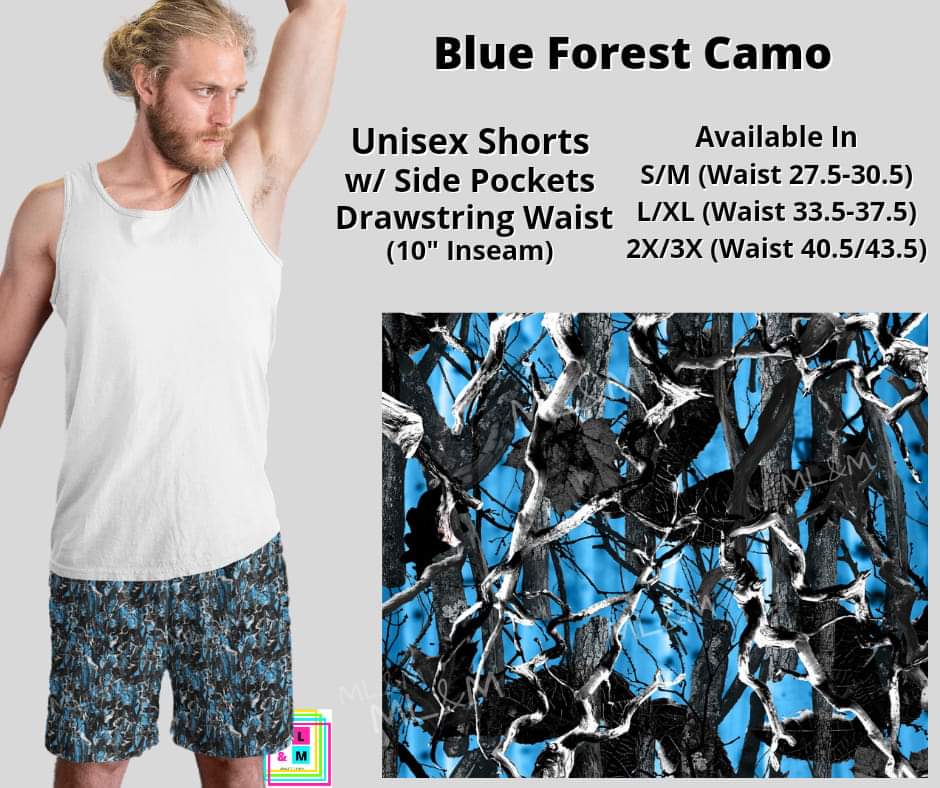 Blue Forest Camo Unisex Shorts