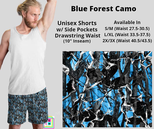 Blue Forest Camo Unisex Shorts