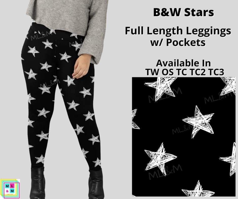 B&W Stars Full Length w/ Pockets