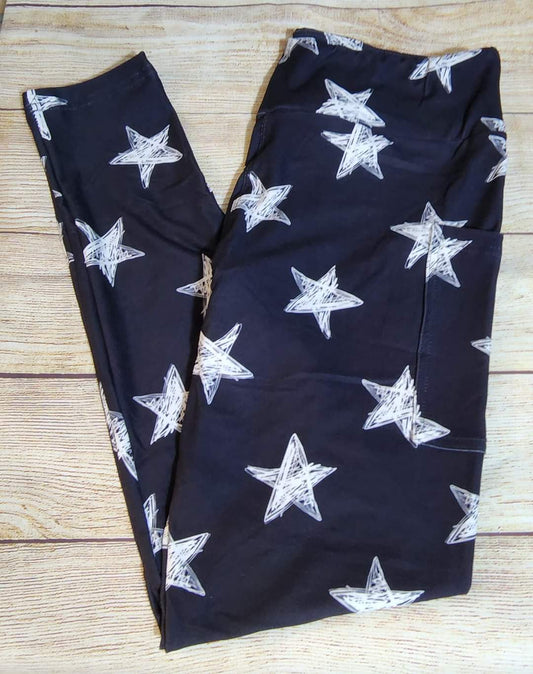 B&W Stars Full Length w/ Pockets