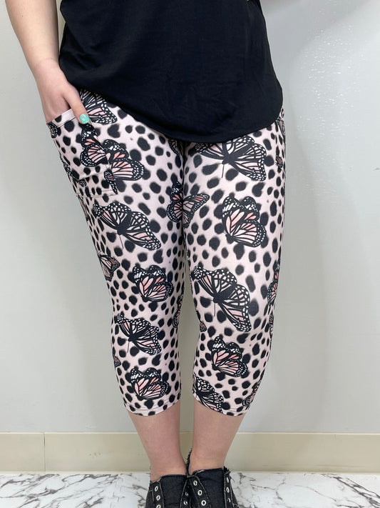 Wild Butterfly Capri w/ Pockets