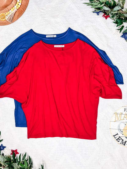 IN STOCK Darcy Dolman Top - Red