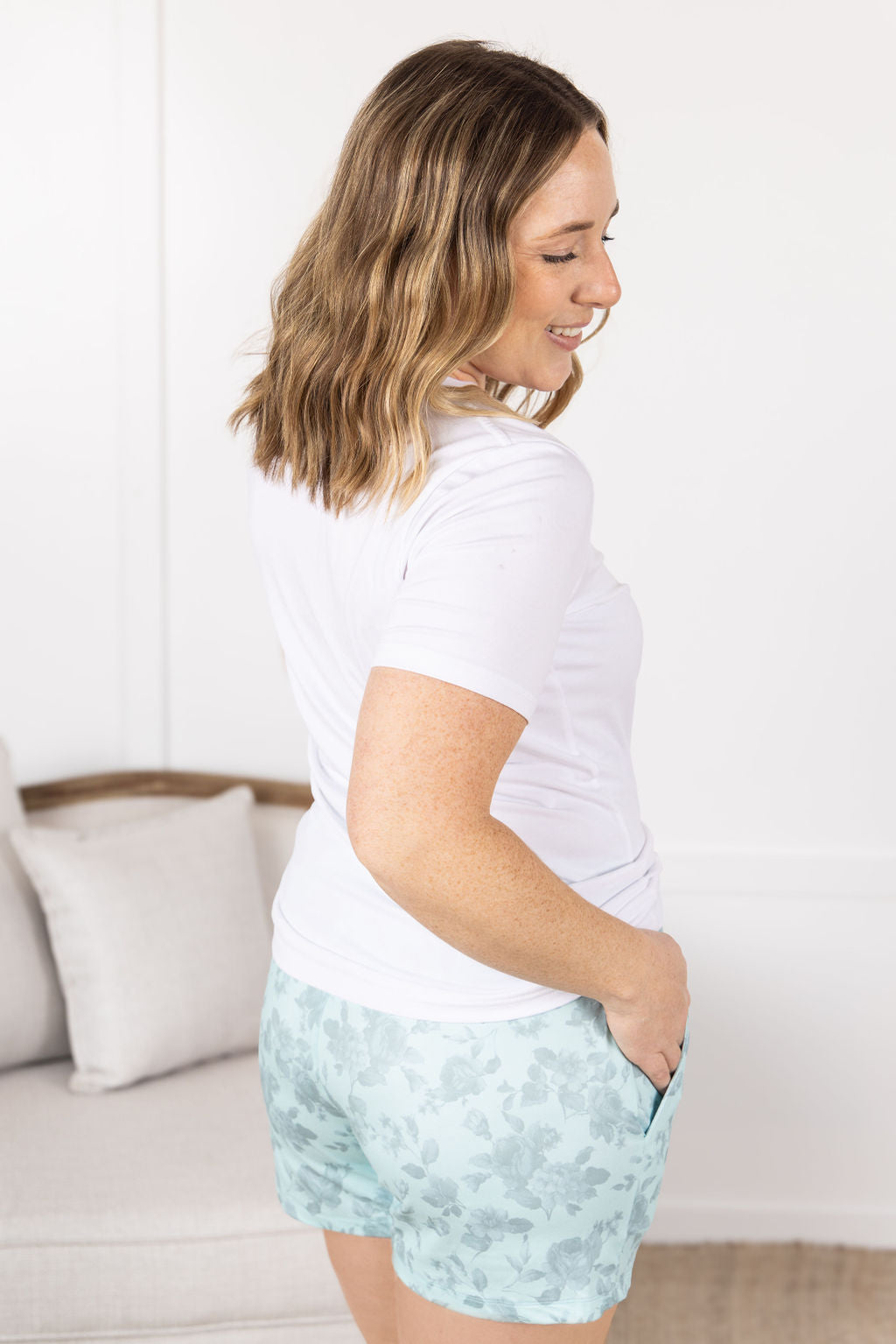 IN STOCK Jamie Shorts - Vintage Mint Floral FINAL SALE