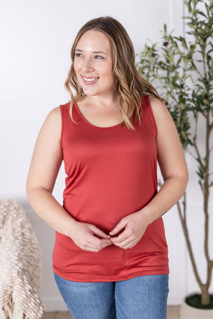 IN STOCK Luxe Crew Tank - Papaya FINAL SALE