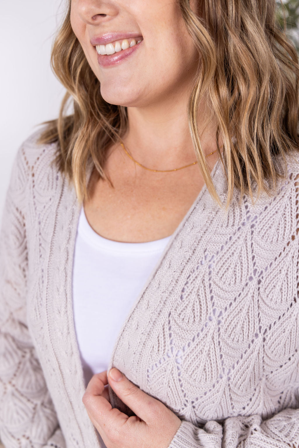 IN STOCK Open Knit Cardigan - Neutral