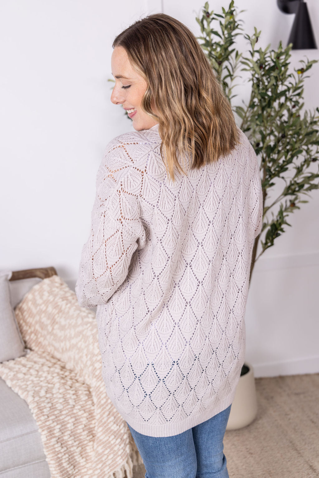 IN STOCK Open Knit Cardigan - Neutral