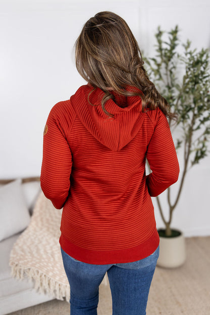 IN STOCK Tatum Textured Pullover Hoodie - Rust